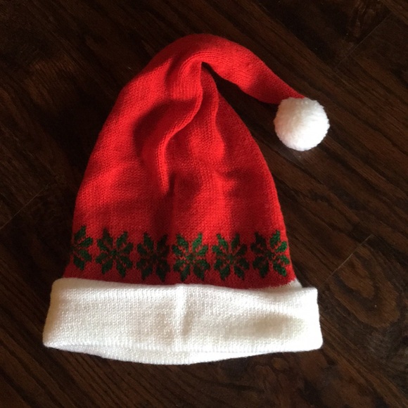 Set of 6 Santa Hats. Red, White, and Green - Picture 2 of 4
